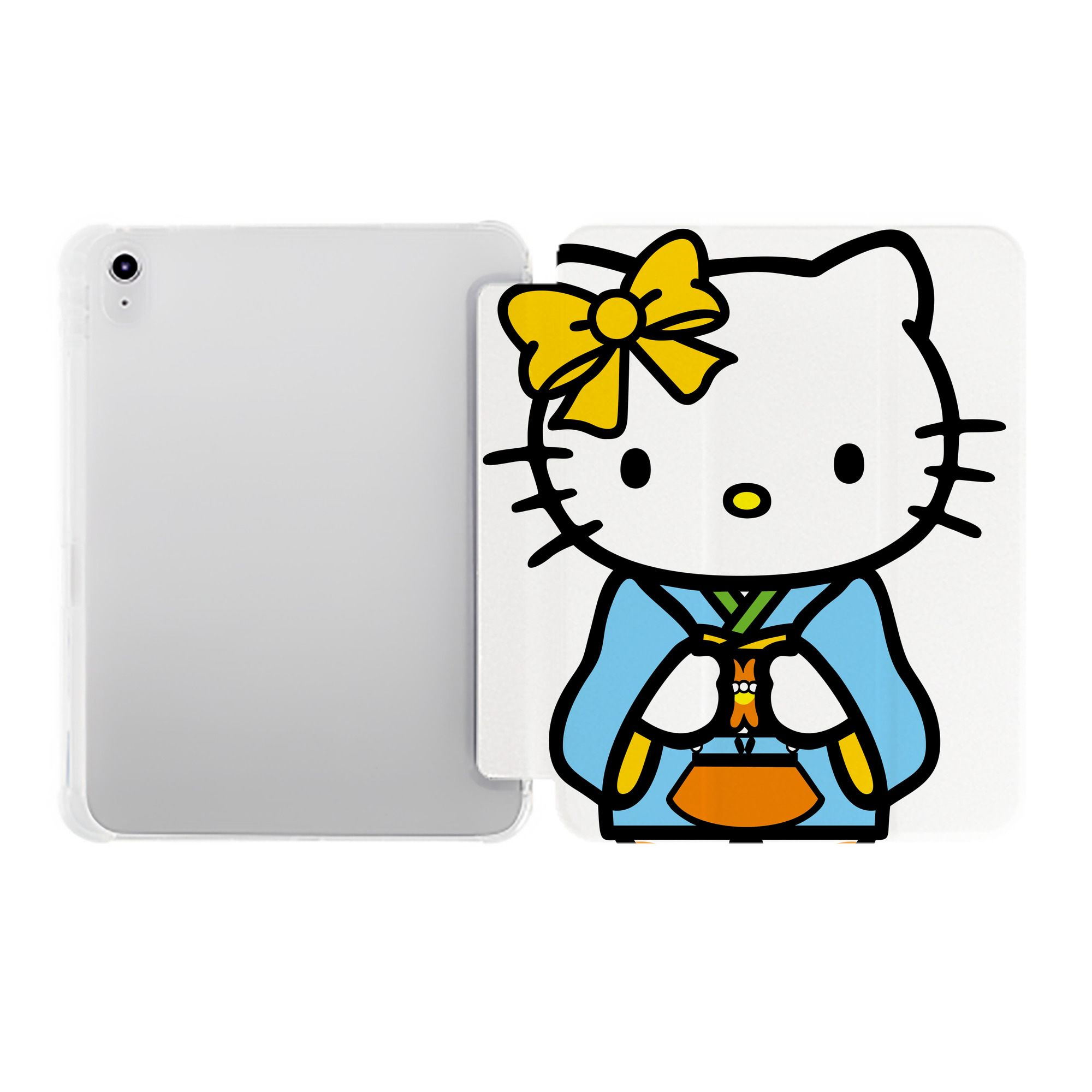 （画像用） Hello Kitty ハローキティ IPad ケース ペン収納付き 三つ折りスタンド PUレザー×シリコン 対応機種9.5/10.5/10.9インチ